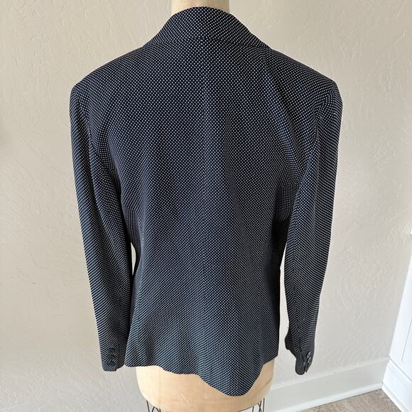TALBOTS Womens Navy White Mini Dot Button Closure Size 6 Academia Career Preppy - Picture 5 of 7